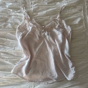 Abercrombie & Fitch Light Pink Lace Satin and Lace Cami Top